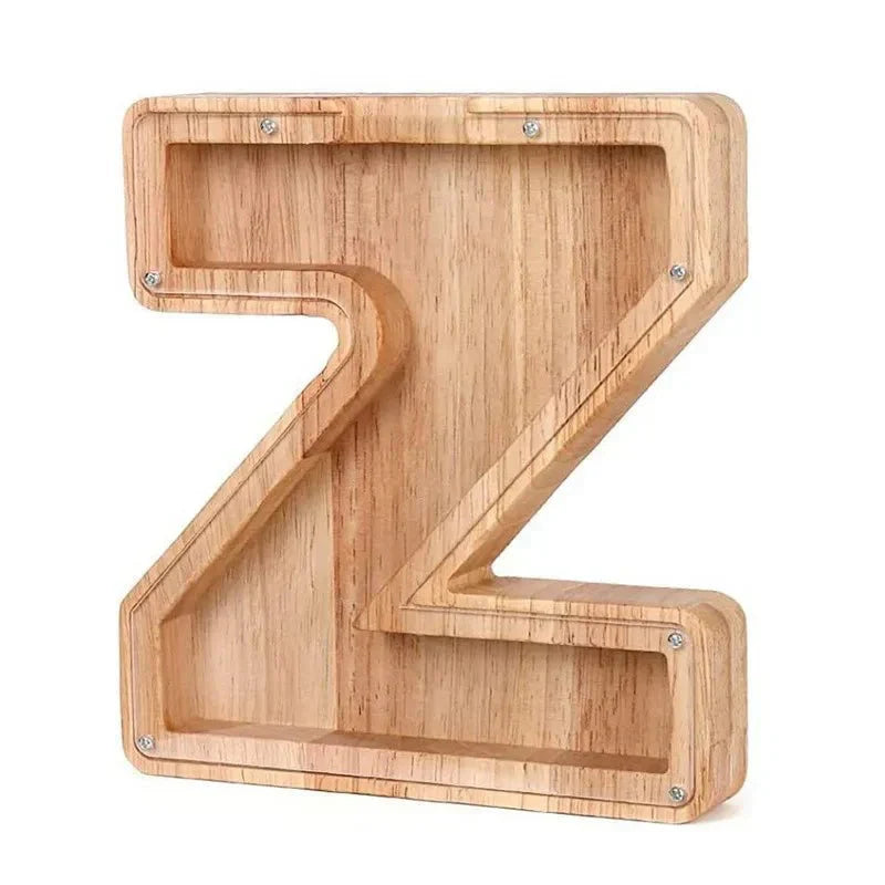 Maliben | Wooden Alphabet Letters 'Initial' Piggy Bank