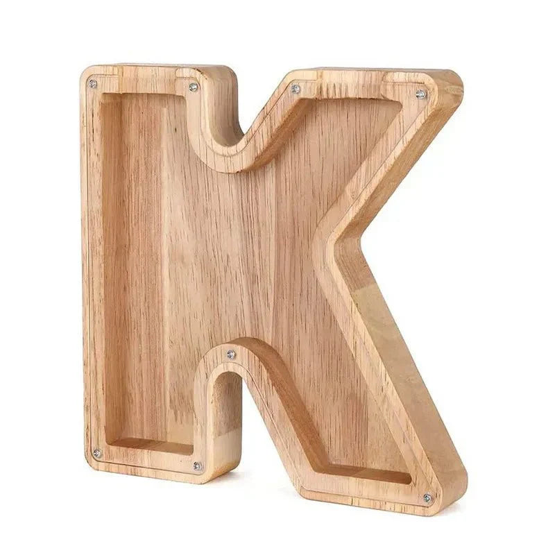 Maliben | Wooden Alphabet Letters 'Initial' Piggy Bank