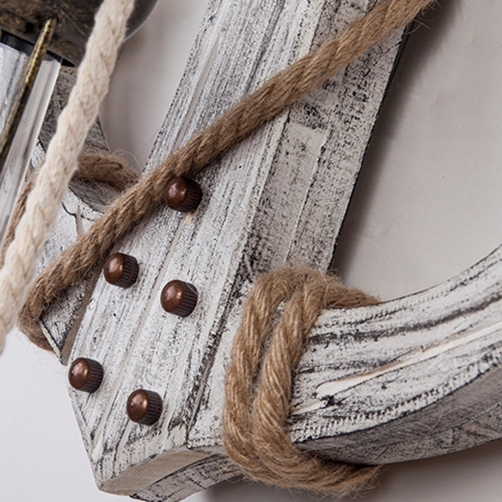 Maliben | Wooden Anchor Led Wall Lamp – Nautica