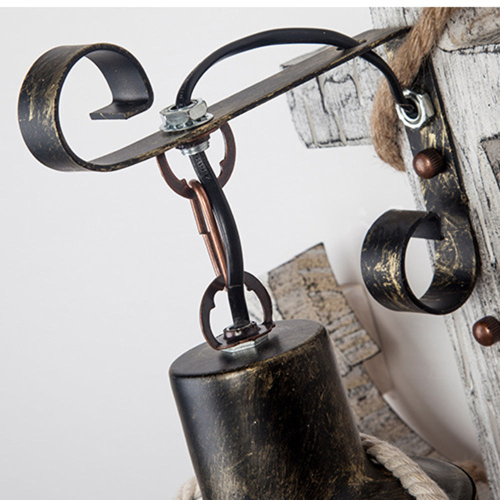 Maliben | Wooden Anchor Led Wall Lamp – Nautica