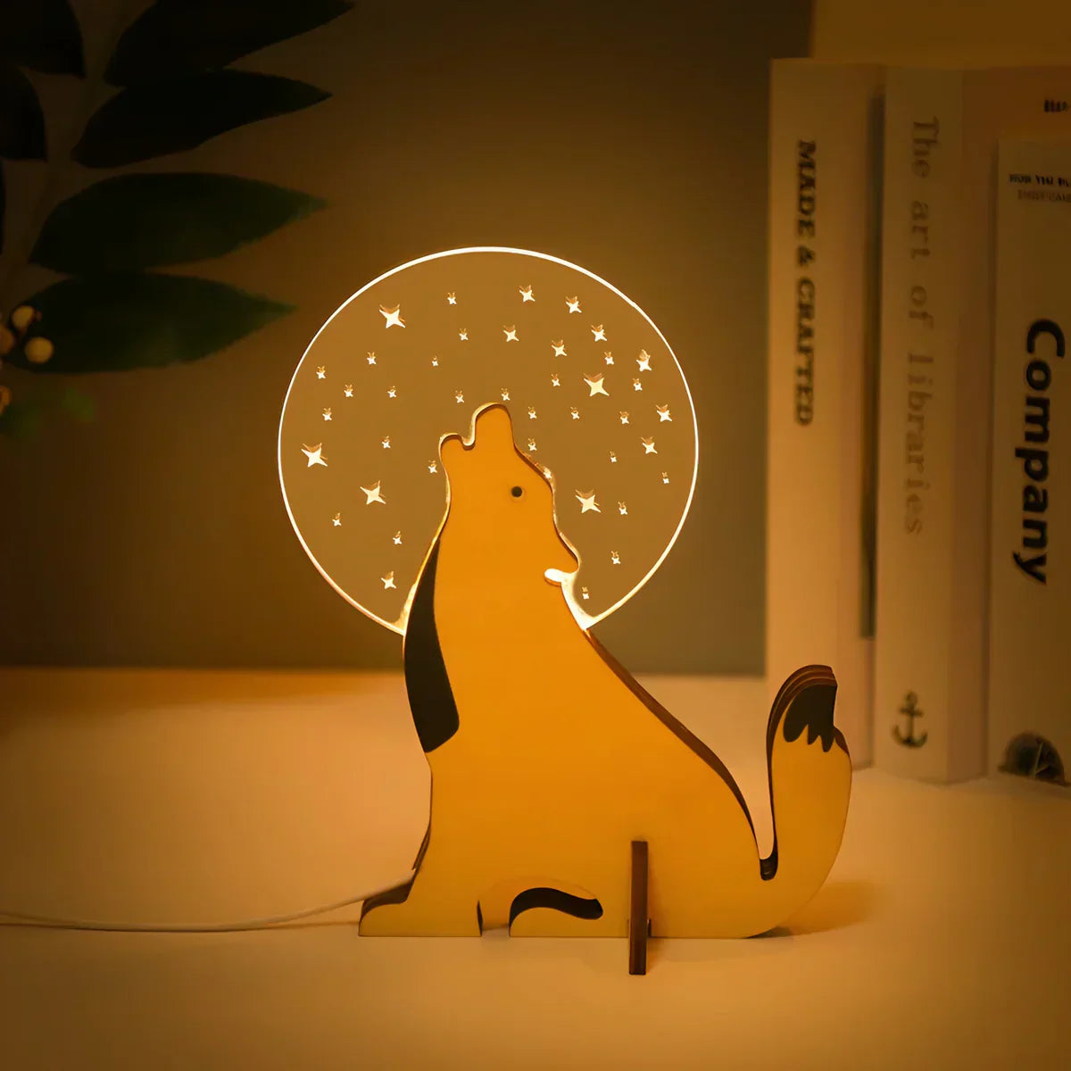 Maliben | Lumimini Children's Night Light Animal Motifs | Gentle Led Light | Usb Connection | Made Of Acrylic & Wood