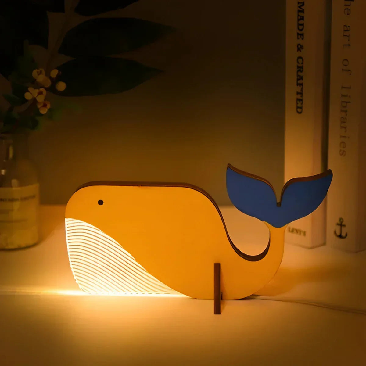 Maliben | Lumimini Children's Night Light Animal Motifs | Gentle Led Light | Usb Connection | Made Of Acrylic & Wood
