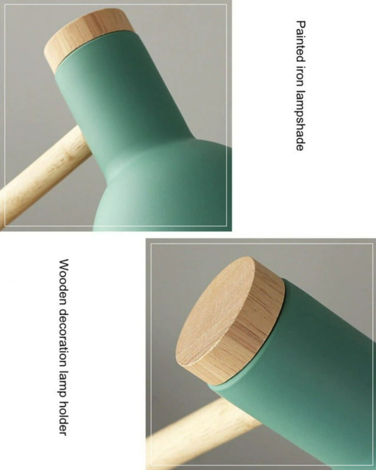 Maliben | Nordivio Scandinavian Table Lamp | Adjustable & Foldable | Wood & Metal | Height 45 Cm