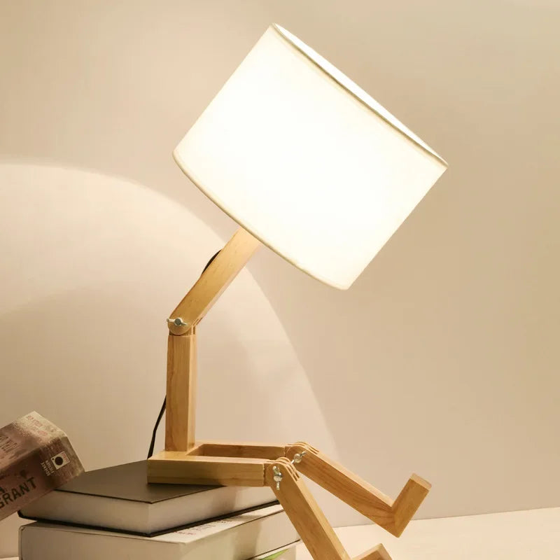 Maliben | Wooden Table Lamp With Book Holder - Rutanflex