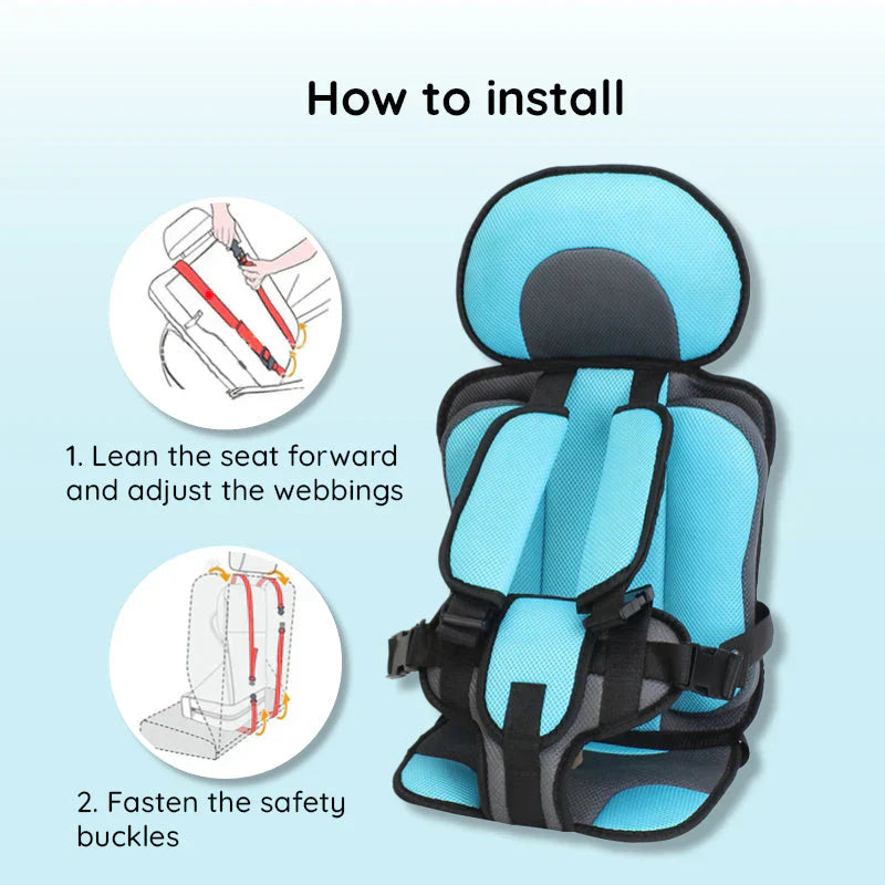 Maliben Travel Car Seat Portable Toddler Booster Safety Compact Harness Foldable