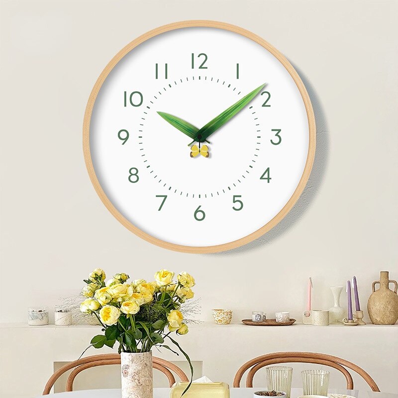 Maliben | Timeless Perch Clock - Chic Natural Time Clock With Bird And Flowers