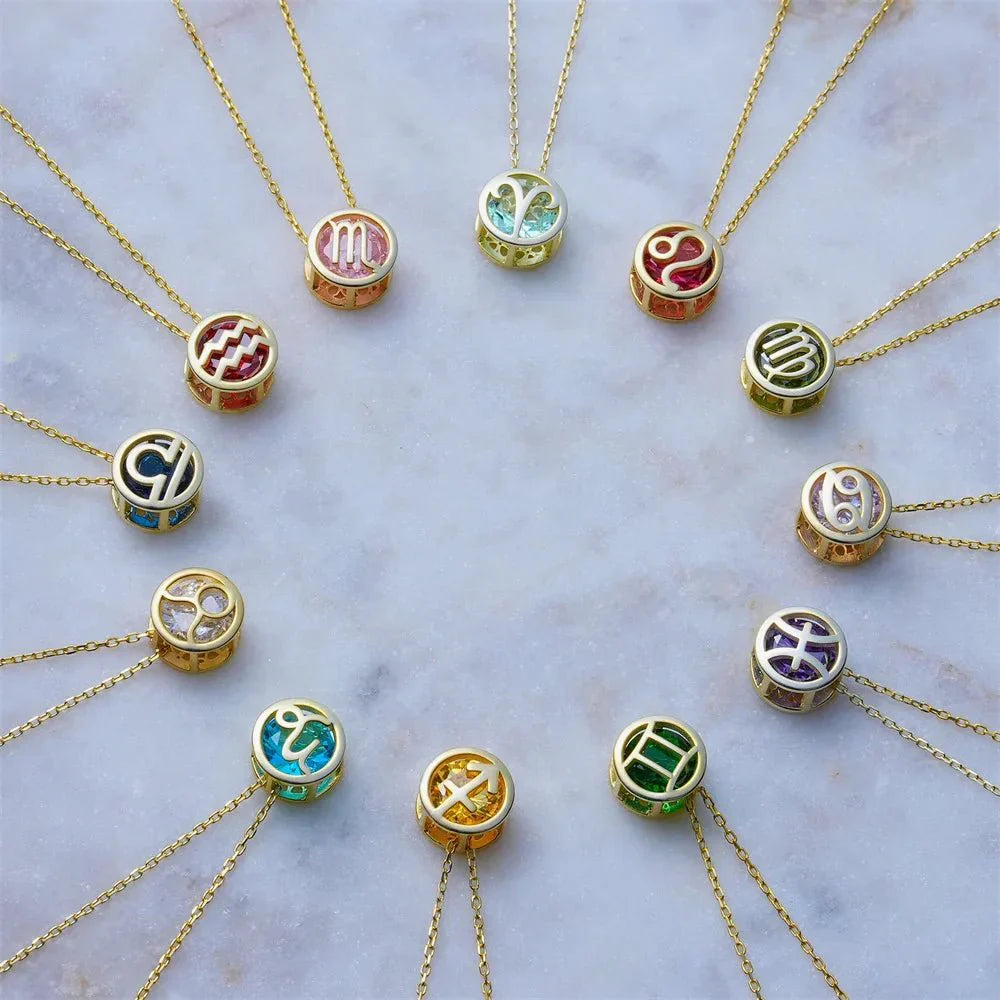 Maliben | Zircon Encapsulated Zodiac Sign Necklace