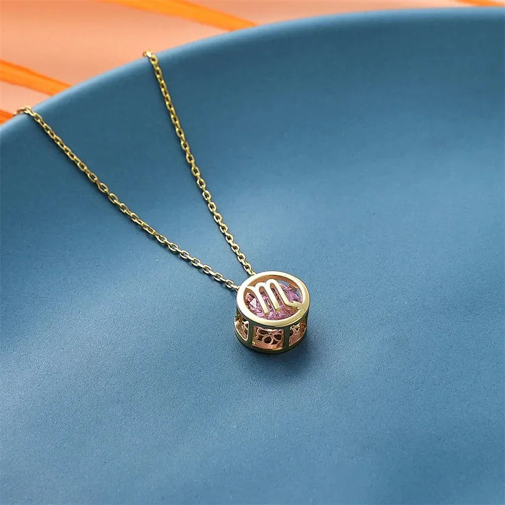 Maliben | Zircon Encapsulated Zodiac Sign Necklace