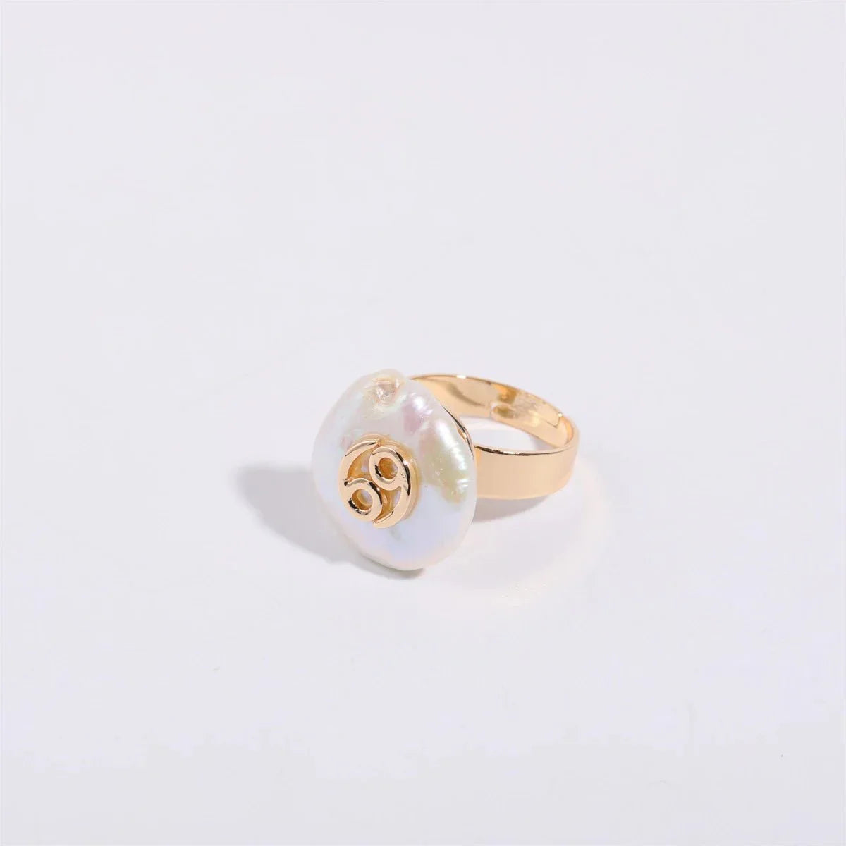 Maliben | Zodiac Sign Large Pearl Statement Ring
