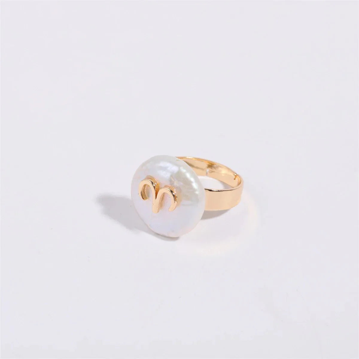 Maliben | Zodiac Sign Large Pearl Statement Ring