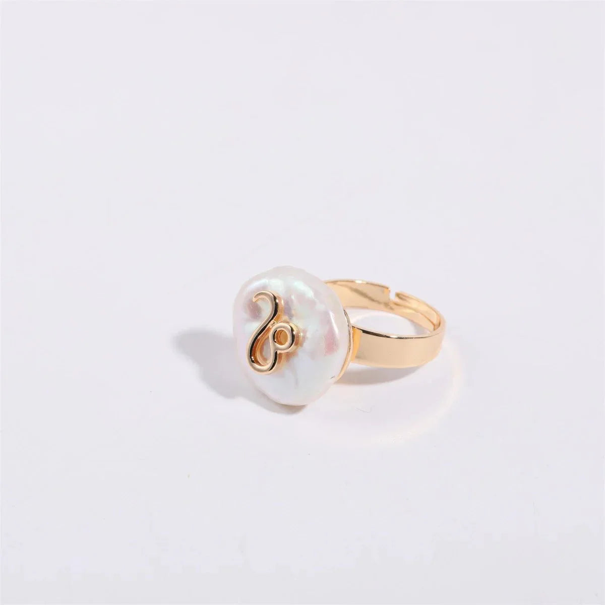 Maliben | Zodiac Sign Large Pearl Statement Ring